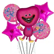 5PC Pink Poppy Playtime Foil Balloon Set Birthday Party Supplies Decoration
