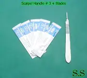 8 Scalpel Handle 3 w/Blades Surgical Dental Instruments