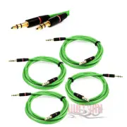 4X 3.5MM AUX MALE AUDIO EXTENSION CABLE CORD GREEN FOR GALAXY S4 S3 NOTE 3 NEXUS