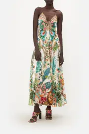 LONG DRESS WITH TIE FRONT ROYALTY LOYALTY