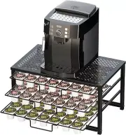 3 Tier Coffee Pod Holder Rack K Cup 105 Pod Pack Capacity Rack Metal Black