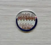 MI MONEDA Large Stainless RITMO Lt Pink SWAROVSKI Crystal Coin Moneda NEW HTF