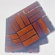 12" x 12" Square Acacia Wood Interlocking Flooring Tiles Pack of 10 Tiles Brown