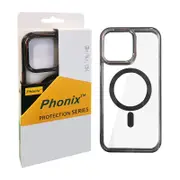 Phonix Apple iPhone 15 (6.1') Clear Armor Hard MagSafe Case With Metal Mens Protection Black-Rugged Protection, Shock Absorption, lightweigh 6976552040167