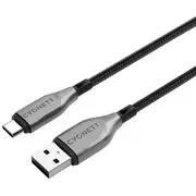 Cygnett Armoured USB-A to USB-C Cable 2m Black