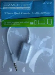 GIZMO-TEC 3.5mm DUAL FEMALE AUDIO SPLITTER FOR SMART PHONES& OTHER AUDIO DEVICES