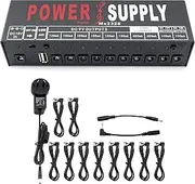 [Musiclily] Pro Guitar Pedal Power Supply 10 Isolated DC Output with USB Port and AU Standard Adapter for 9V/12V/18V Guitar Bass Effect Pedal
