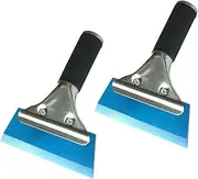 CTIRCHIU 2pcs Rubber Scraper Tool for Automotive Glass Durable Wear Resistant Razor Scraper with Stainless Steel Handle for Snow Removal and Film Installation Random Color
