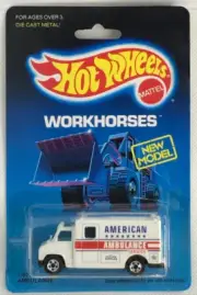 1989 Hot Wheels Workhorses Main Line Ambulance New Model #71 #1792