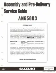 NOS Genuine Suzuki Assembly and Pre-Delivery Service Guide/Manual AN650 2003