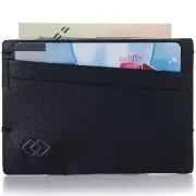 Alpine Swiss Double Diamond RFID Thin Card Case Leather Front Pocket Wallet
