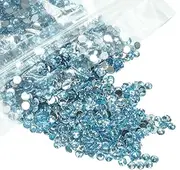 qiipii 5000PCS 4mm Crystal Light Blue Resin Rhinestones for Crafts Sky Blue Flatback Rhinestones Bulk SS16 Non-Hotfix Stones Diamonds Crystals Gems for Face Eyes Makeup Mug Tumblers Bottles DIY Crafts