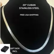 HOT 7mm Men/Women Stainless Steel Miami Cuban Link Chain Necklace 20"- Brazil