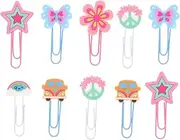 [FOMIYES] 10Pcs Novelty Cartoon Paper Clips Vintage Hippy Bookmarks Durable Practical File Clips for Office School Use Multi Use Decorative