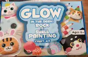 Glow in the Dark Rock & Shell Painting Craft Kit With Display Frame - NEW