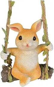 Yellow Rabbit Outdoor Statue Resin Yard Figurine, 10x7.5x13 cm Garden Décor & Indoor Decoration Durable Outdoor Garden Statues for Yard and Patio