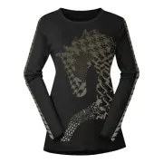 *NEW* NWT KERRITS NORDIC HORSE LONG SLEEVE TEE T SHIRT BLACK SIZE LARGE SOLD OUT