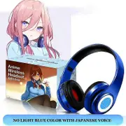 Anime Nakano Miku Cosplay Headset Bluetooth Headphone The Quintessential Quintuplets Wireless Headset Earphone Gaming Headset NoLightBlue Japanese