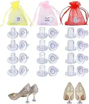 Swesy High Heel Protectors for Walking on Grass and Uneven Floor, Clear Heel Sink Stoppers for Women Wedding Shoes, 12 Pairs, 24 Count (Pack of 1)