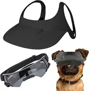 Dog Baseball Hat - Dog Sun Hat Set with Sunglasses,Adjustable Pet Sunbonnet with Sunglasses Ear Holes Doggy Visor for Small Breed, Summer & Puppy