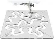 Meander Quilting Template – Free-Motion Quilt Design – Acrylic Quilting Ruler Template for Industrial and Domestic Sewing Machines – Easy Free-Motion Quilting Learning