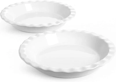 Ceramic Pie Pans for Baking, 9 Inches Pie Plate for Apple Pie, round Baking Dish