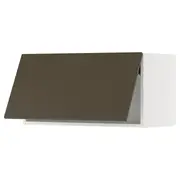 METOD wall cabinet horizontal, white/Havstorp brown-beige, 80x37x40 cm