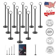 Stylish 12-Inch Classic Black Table Card Holders with Weighted Base - Set of 12