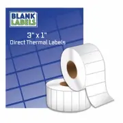 20 Rolls of 3" x 1" Labels 1375 Zebra Direct Thermal Eltron Roll Label 27,500