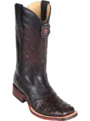 Los Altos CHERRY Ostrich Square Toe TPU Rubber Sole Western Cowboy Boot EE+