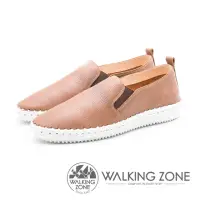 在飛比找momo購物網優惠-【WALKING ZONE】簡約舒適皮革懶人樂福鞋便鞋 男(