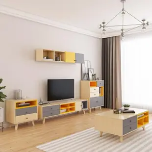茶幾 電視櫃 北歐電視櫃茶幾組合家具客廳套裝現代簡約實木小戶型迷你簡易地櫃