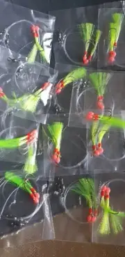 15X WHITING FLASHER FISHING RIGS 2X SUICIDE HOOKS 1# 20lb Leader, Swivels Lumo