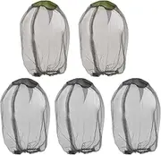 TSLBW 5 Pieces Mosquito Head Net Midge Head Net Nylon Face Net Mesh Fine Mesh Insect Netting Neck Protective Mesh Face Mesh Mask Cover for Outdoor Hiking Fishing Camping Climbing and Walking