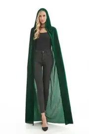 Unisex Adults Halloween Costume CapeVelvet Hooded Vampire Cloak for Women & M...