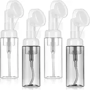 PACKOVE 4pcs Mousse Foaming Bottle Foaming Pump Container Facial Cleansers Bottle Foaming Shampoo Bottles with Brush Head (60Ml)