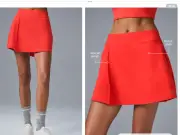 alo yoga Alosoft Backspin Skirt in Red Hot Summer,NWT,Small,orig$74