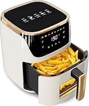 [Cobuy] 8L Air Fryer, Beige Airfryer Oven, Digital Oiless Cooker, 8-in-1 Multi-Food Fry Cooker with Timer, Temperature Controls