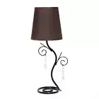 Creekwood Home Priva 19" Contemporary Metal Table Lamp with Brown Fabric Shade