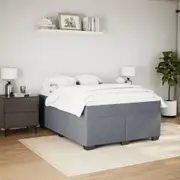 vidaXL Box Spring Bed with Mattress Dark Grey Queen Velvet