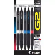 Pilot Gel Roller Pen G2 Premium Super Smooth Quick Drying, Pack of 5 16973