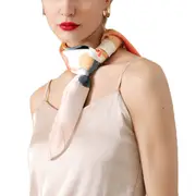 Silk Feeling Scarf Vintage Bandanas Square Satin Head Scarf for Women and Girls