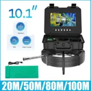 10.1" Pipe Sewer Drain Inspection Camera Endoscope + Meter Counter Keyboard DVR
