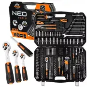 233 Pcs 1/2 3/8 1/4 Drive Socket Set Sea Metric Neo Tools Box Wrench Screwdriver