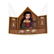 Dark Art Memento Mori Beautiful Maiden and Skeletons Tapestry
