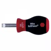 Wiha 30255 Stubby Slotted Screwdriver with SoftFinish Handle, 5.0 x 25mm