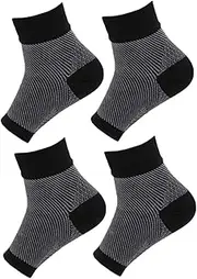 Ankle Socks Joint Socks Ankle Wrap Plantar Compression Sleeve Sprained Ankle Compression Socks Toeless Socks Ankle Support Socks Plantar Socks Ankle Brace Black Spandex