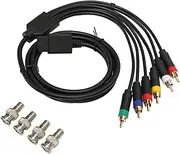 RGB RGBS Multifunctional Composite Cable Cord High Flexibility Soft Stable Component AV Cable with 4 BNC Heads for Game Consoles