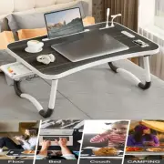 Foldable Laptop Tray Lap Desk Stand Bed Table Notebook Tray Cup Slot Adjustable