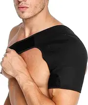 Shoulder Brace Support - Adjustable Neoprene Shoulder Compression Brace Shoulder Strap Wrap Belt for Men Women for Shoulder Pain Relief, Torn Rotator Cuff,Left